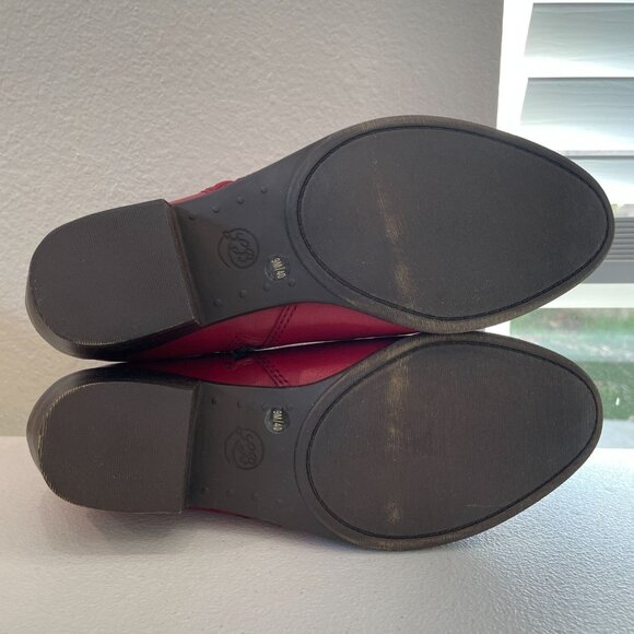 NEW Lucky Brand Womens Size 9M Basel Red Leather Ankle Boots - Picture 8 of 10